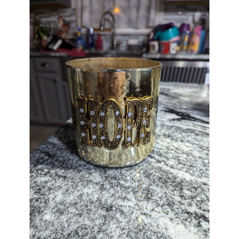 Kirkland's Mercury Glass Christmas Hope Candle Holder Bling Replacement